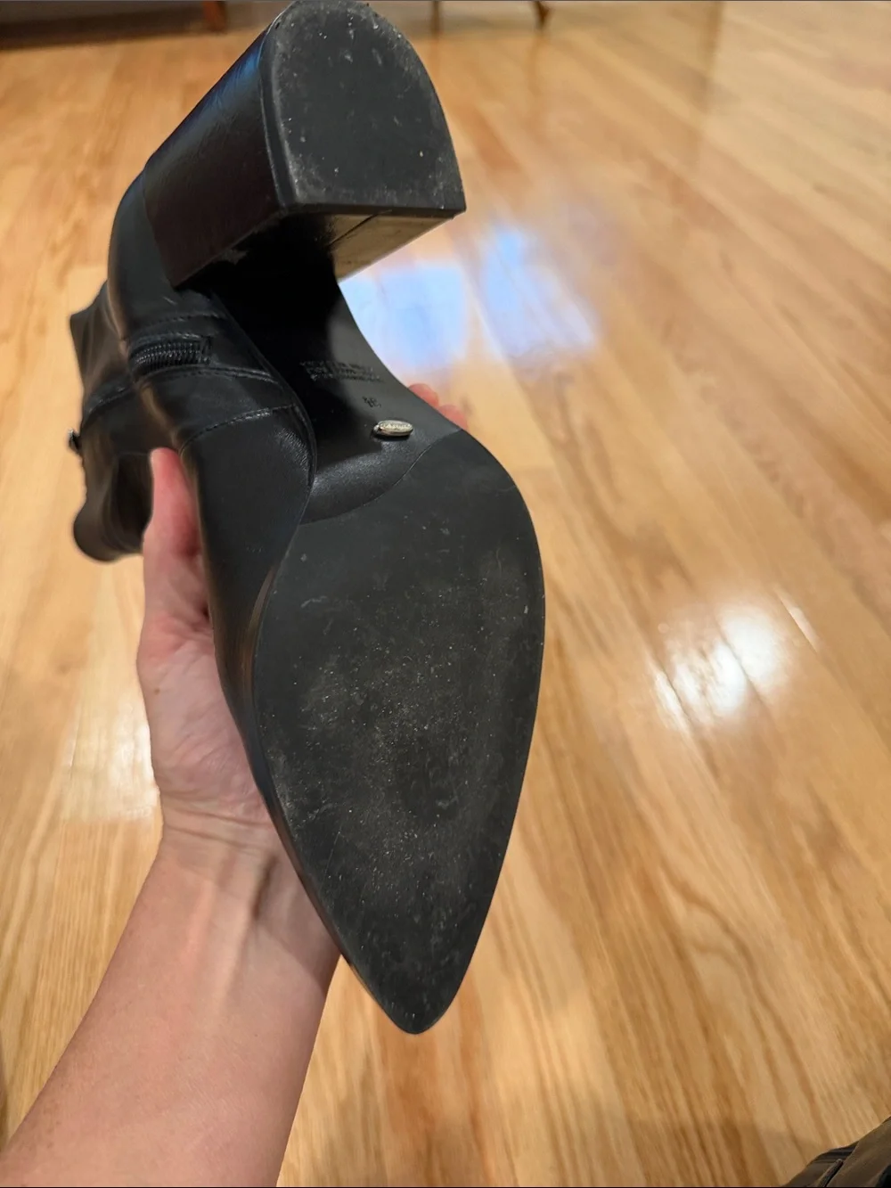 Tony Bianca Black Pointed-Toe Ankle Boots